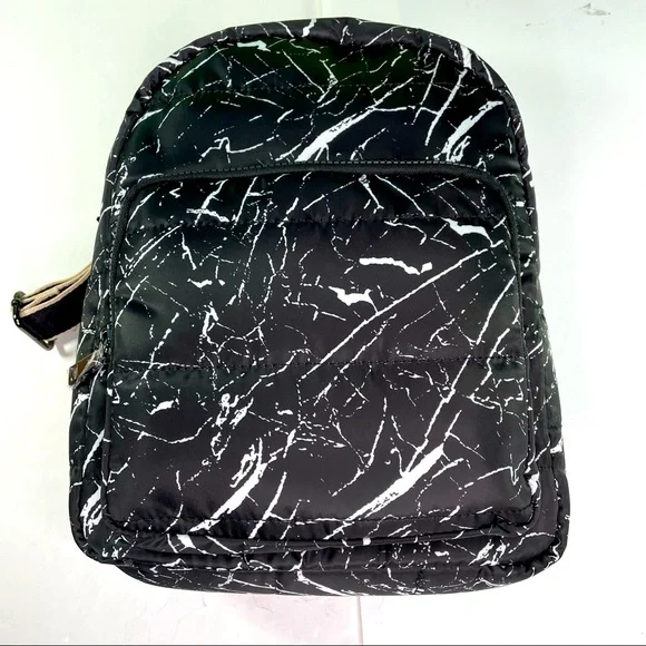 URBAN EXPRESSIONS Nylon Backpack In Black White Marble Amazon.com: Wamika Marble Backpacks for Girls Kids Boys  main image 3
